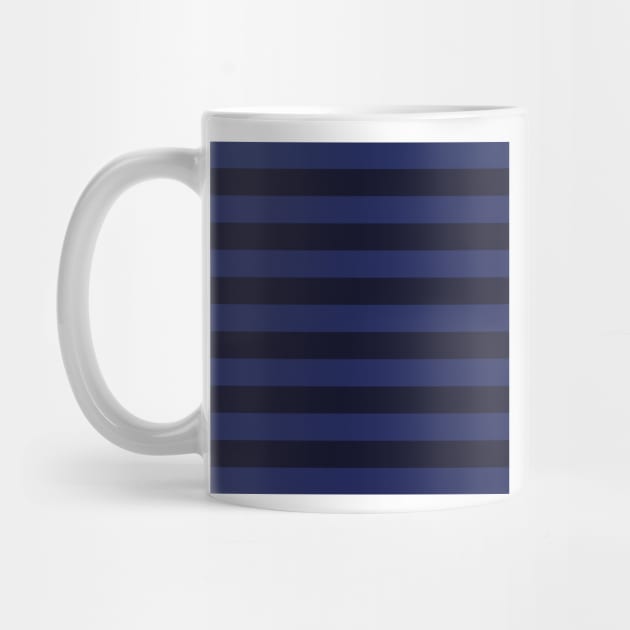 Navy Blue and Dark Navy Stripes, Horizontal Awning Stripes by AmyBrinkman